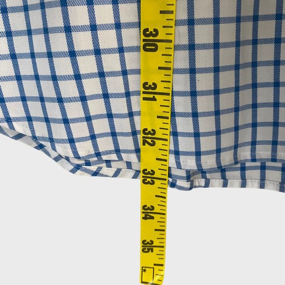 Peter Millar Dress Shirt Mens Large Blue Check Twill Button Down Long Sleeve - Picture 11 of 11